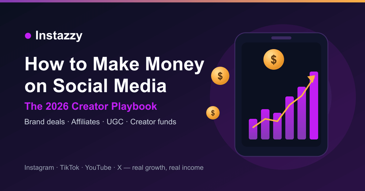 How to make money on social media in 2026 — creator monetization playbook on Instazzy